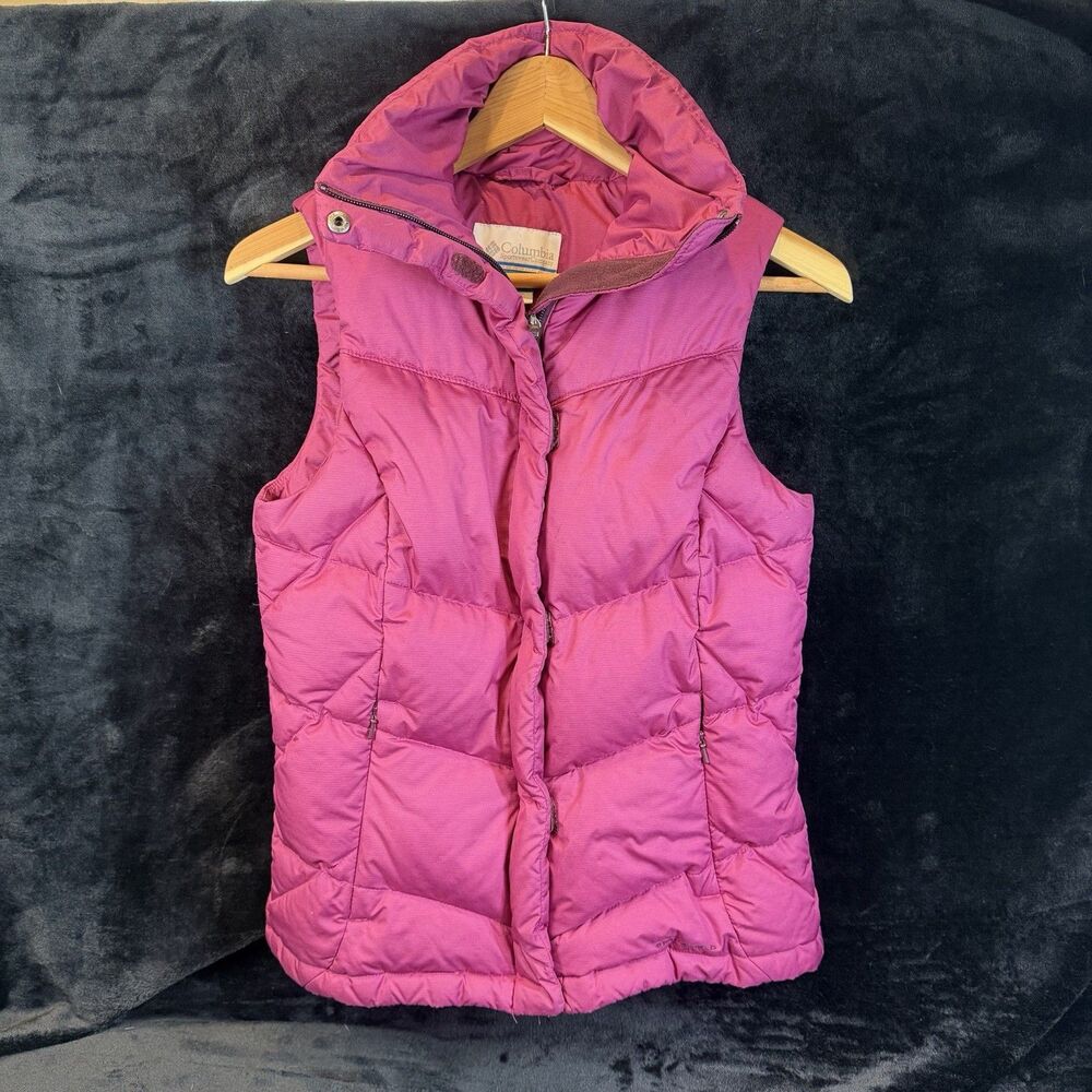 Columbia Women’s Puffer Vest Pink Omni Shield Size XS Outdoor Hiking Jacket